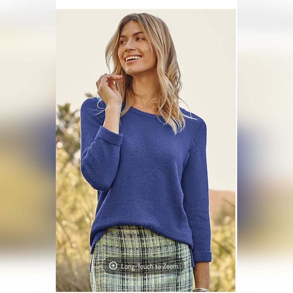 NWT J. Jill SWEATER brand new PULLOVER textured fabric SCOOP NECK